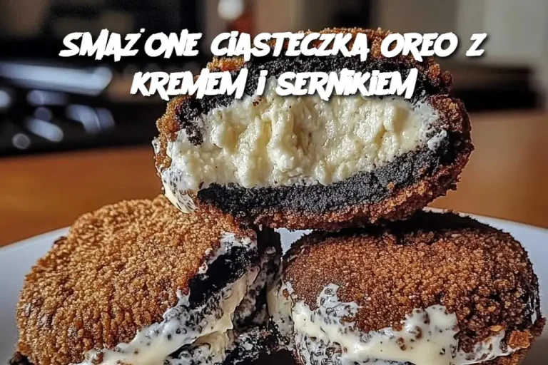 Smażone ciasteczka Oreo z kremem i sernikiem