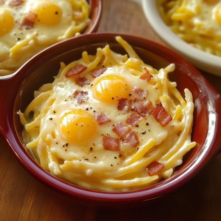 Jajka w stylu Carbonara w zapiekance