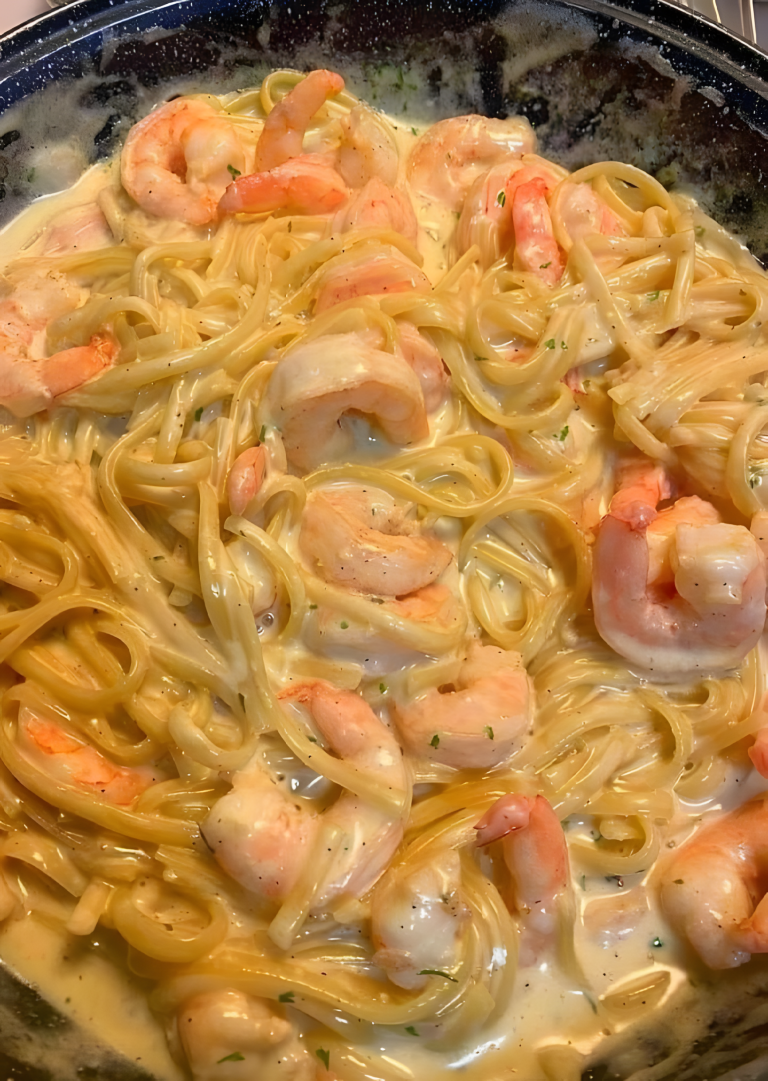 🍤 Kremowy Makaron z Krewetkami