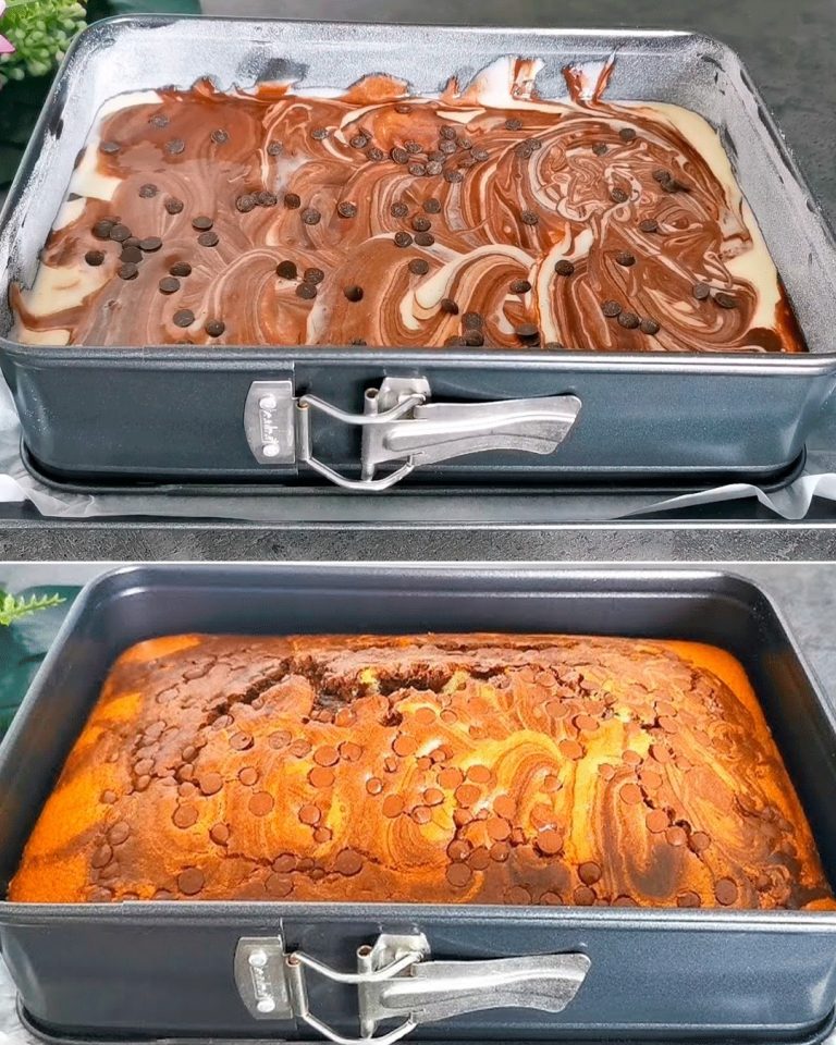 🍰 Marmurkowe ciasto waniliowo-czekoladowe z czekoladowymi kroplami