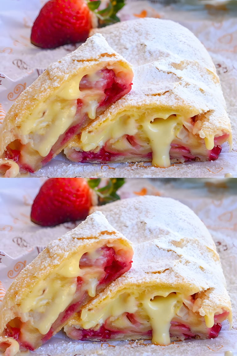 🍓 Strucla z Truskawkami i Kremem Waniliowym