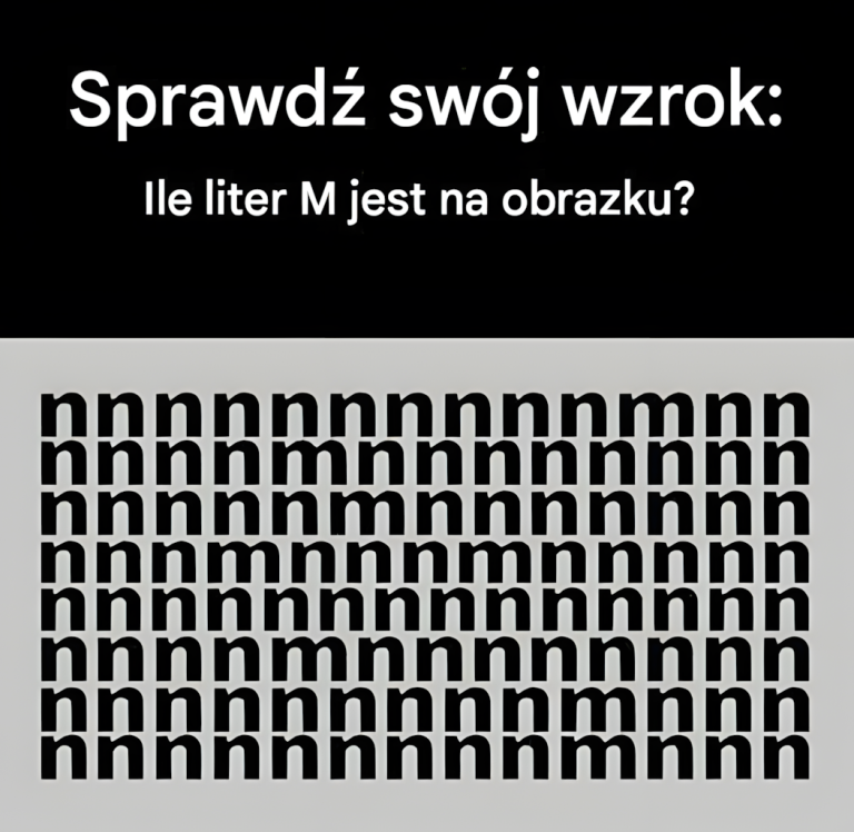 Prawie nikt nie potrafi znaleźć właściwej liczby liter M na obrazku