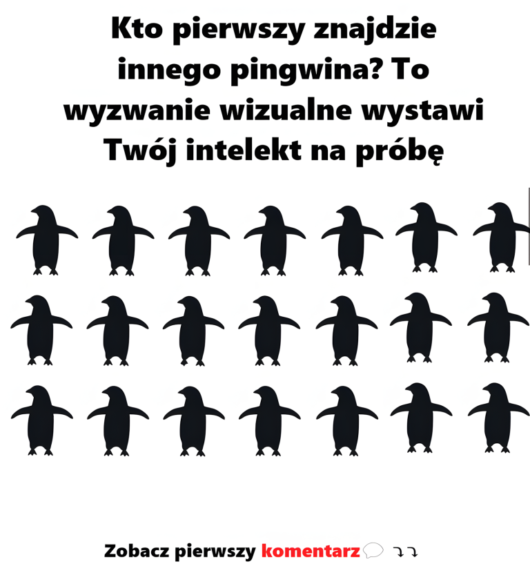 Kto pierwszy znajdzie innego pingwina? To wyzwanie wizualne wystawi Twój intelekt na próbę