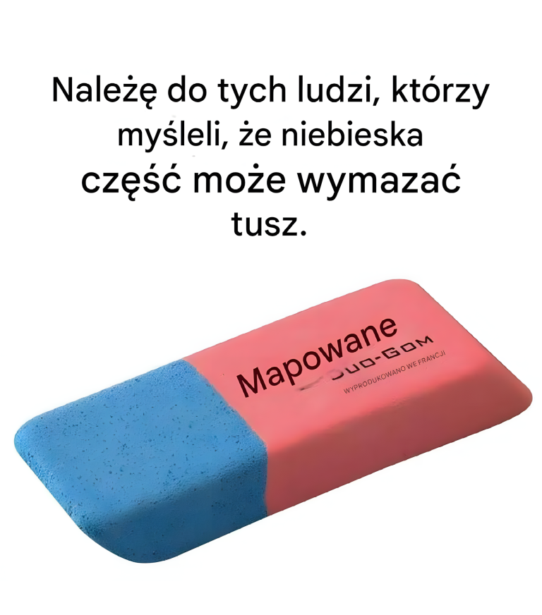 Ale do czego właściwie służy niebieska część gumki?
